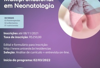 Huop tem inscrições abertas para nova Residência Multiprofissional em Neonatologia