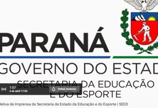 AO VIVO: Secretário de Estado da Educação faz pronunciamento sobre implantação de EAD "Aula Paraná"