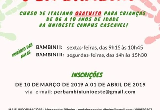 Abertas inscrições do curso de italiano para crianças