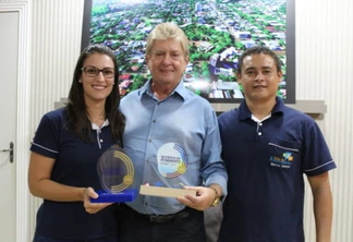 Prefeito Dr.Franus, Marcos Sampaio e Thais Matté do Sebrae