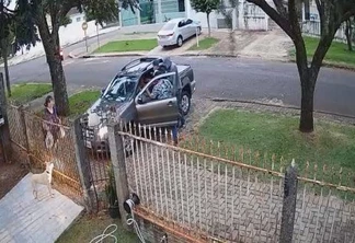 Câmera de segurança flagra roubo de caminhonete no Alto Alegre em Cascavel