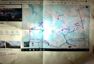 Mapa indica rota alternativa para desviar da fiscalização- Foto: Receita Federal 