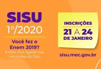 Sisu: Inscrições podem ser feitas a partir de 21 de janeiro