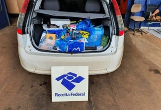 Receita Federal apreende Fiesta carregado com narguile, celulares, bebidas e suplementos