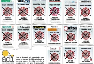 Jornais do Paraná usam a mesma capa para pedir que a população fique em casa