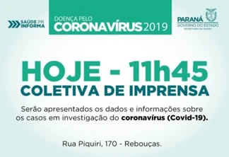 #AO VIVO: entrevista coletiva sobre os casos de coronavírus no Paraná