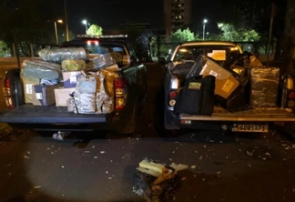 Policiais federais apreendem mercadorias contrabandeadas do Paraguai e 26kg de maconha