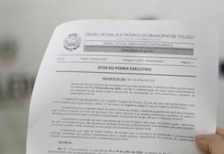 Serviços não essenciais ficarão suspensos de 11 a 14 de julho em Toledo