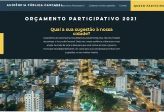 Cascavelenses podem participar das decisões sobre o orçamento de 2021