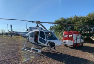 Paciente de Capitão é transferido para Cascavel de helicóptero do Consamu