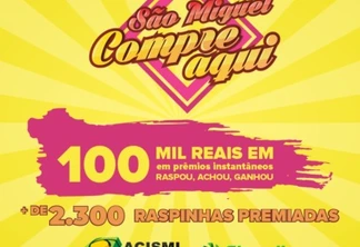 Acismi finalizou a 1ª edição da Campanha São Miguel Compre Aqui distribuindo R$ 100 mil em prêmios