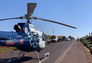 Consamu mobiliza helicóptero para atendimento de vítima de AVC em Nova Aurora