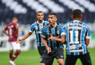 Diego Souza voltou como titular e marcou o gol do título. Foto: Lucas Uebel/Grêmio