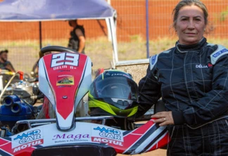 Adélia Maria Pires, aos 62 anos, estreia com vitória no kart de Cascavel - Crédito: Tiago Guedes/Divulgação