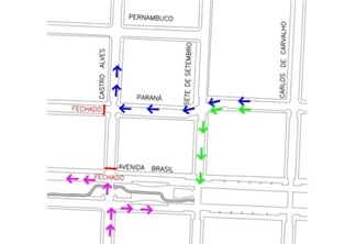 Atenção para interdição na Rua Paraná neste sábado e domingo