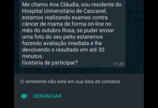 HUOP alerta para golpe da mamografia virtual