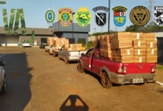 Quatro veículos carregados com cigarros paraguaios são apreendidos em Guaíra