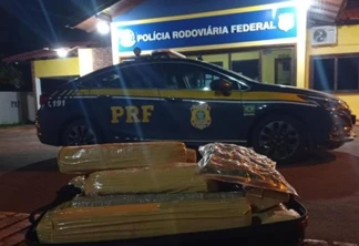 PRF apreende 17kg de maconha em um táxi em Quatro Pontes