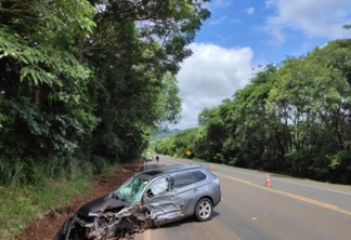 Duas pessoas ficam feridas em acidente na BR-277 em Cantagalo