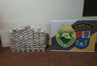 Polícia Militar de Guaíra após perseguição apreende veículo com 132 quilos de crack