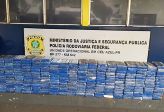 PRF apreende R$ 10 milhões em cocaína em fundo falso no teto de uma van no Paraná