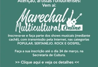 Marechal Multicultural Online está com as inscrições abertas
