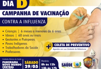 São Miguel do Iguaçu prepara "Dia D" de vacinação contra Influenza e Coleta de Preventivo