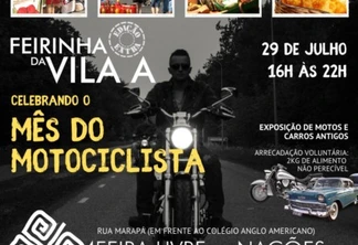Feirinha da Vila A terá edição especial nesta quinta-feira (29) em celebração ao Mês do Motociclista