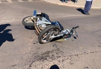 Mulher sofre traumatismo craniano em acidente na Rua Itália em Cascavel; veja o VÍDEO do momento do acidente