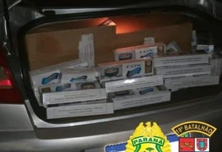 Carro sem luzes chama atenção da PM em Marechal e uma pessoa é detida com cigarros paraguaios