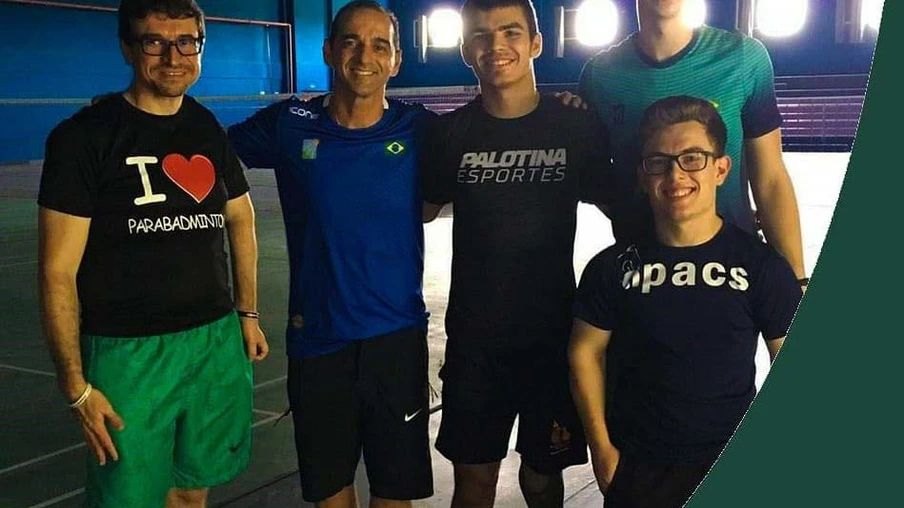 José Arthur Nogueira (CPB), Marco Vascocelos (treinador da seleção regular), Breno, Leonardo e Vitor Gonçalves Tavares durante treinos no Piauí / Arquivo Atleta