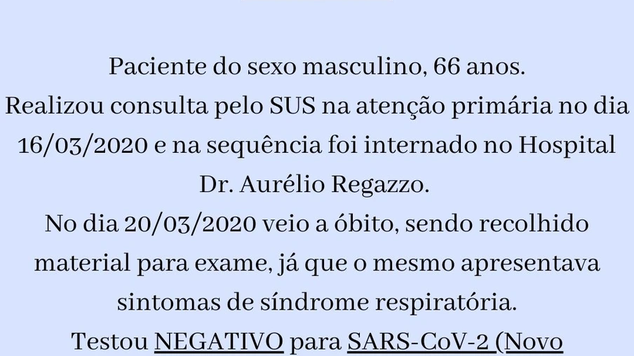 Paciente que morreu em Nova Aurora testou negativo para a covid-19