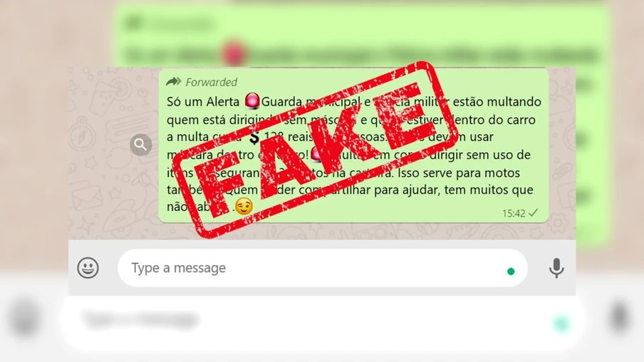 FAKE NEWS: Mensagem que rende multa de trânsito à falta de máscara é falsa