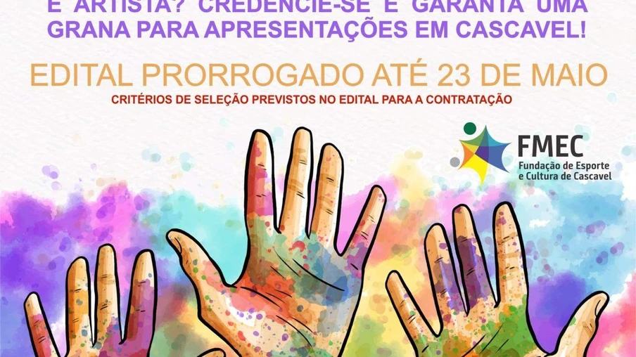 Artistas de Cascavel podem se inscrever até o dia 23 para apresentações remuneradas