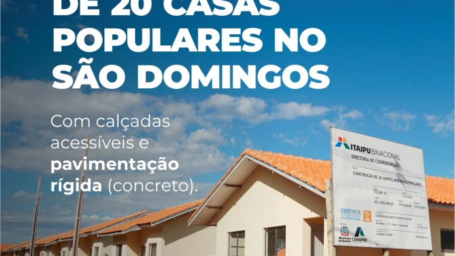 Guaíra deve entregar 20 casas populares até o fim de 2020