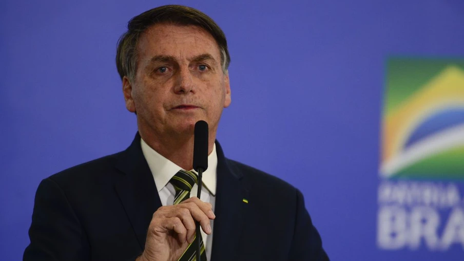 O presidente da República, Jair Bolsonaro, durante a solenidade de posse dos ministros da Justiça e Segurança Pública; e da Advocacia-Geral da União no Palácio do Planalto