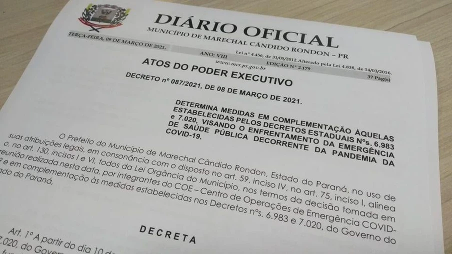 Novo decreto:  Marechal pode abrir atividades comerciais e de serviços entre 8h e 20h