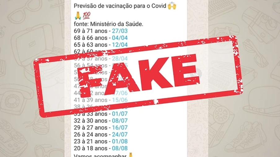 É falsa lista com previsão de vacina até os 18 anos