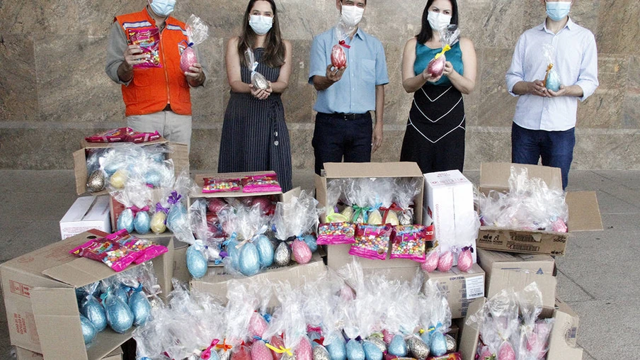 Segurança Pública arrecada 1,4 mil ovos de chocolate para a campanha Páscoa Solidária