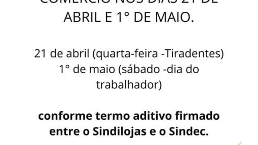 Comércio de Cascavel está autorizado a abrir no feriado