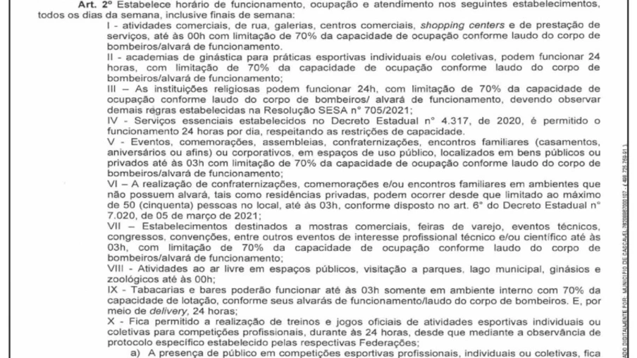 Novo decreto de enfrentamento à covid-19 é publicado em Cascavel