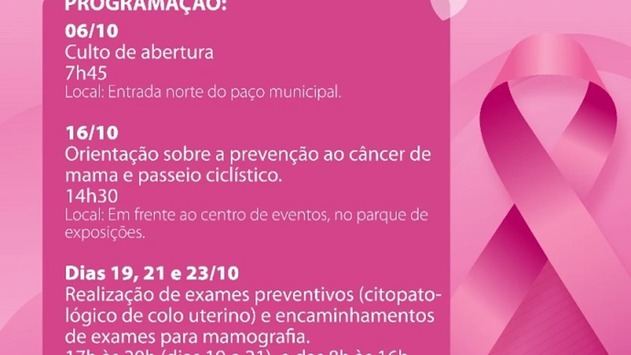 Programação do Outubro Rosa segue neste sábado em Marechal Rondon com passeio ciclístico