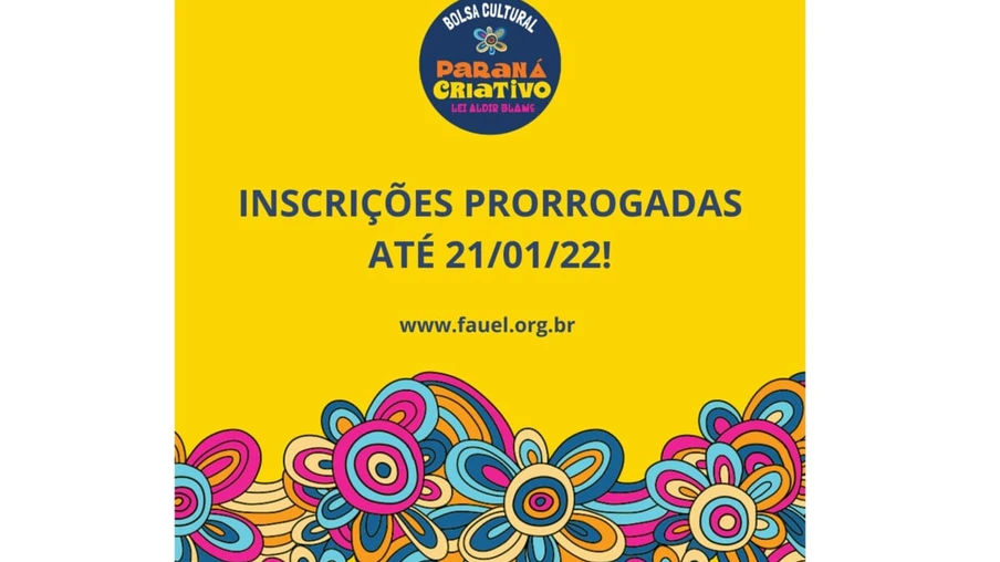 Prorrogado prazo de inscrição para o Bolsa Cultural Paraná Criativo