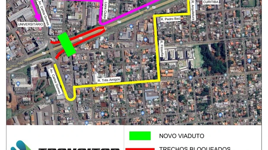 BR-277 terá rota alternativa para içamento de vigas do novo viaduto da Av. Carlos Gomes