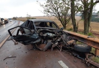 Acidente grave entre carro e caminhão é registrado na BR 369 em Corbélia