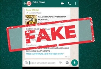 Prefeitura alerta para fake news sobre Vale Mercado 2021