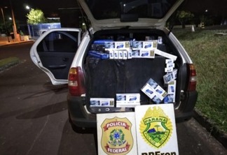 Policiais apreendem veículo com cigarros contrabandeados em Santa Terezinha de Itaipu