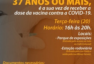 Marechal começa a vacinar pessoas com 37 anos ou mais nesta terça-feira