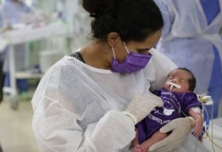 Bebês internados no Huop participam de sessão de foto no mês da prematuridade