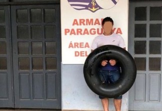 Paraguaio é preso ao atravessar o Rio Paraná usando câmara de pneu como boia